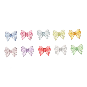 Pack of 20 Multipurpose Acrylic Beads Bowknot Making Beads for Innovative Creation and Home Decorations