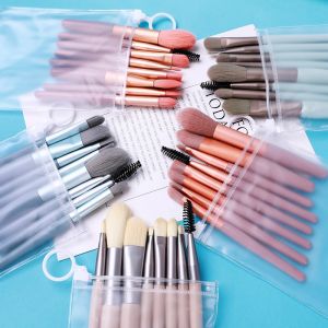 Kuas Make Up 8in1 Mini Travel Set / Makeup Tools / Set Kuas Brush Makeup Cantik Gratis Pouch