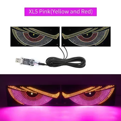 1 คู่ รถบรรทุกรถ ภาพเคลื่อนไหวตาปีศาจแสดงไฟ USB LED Devil Eye Light สําหรับรถยนต์ สําหรับรถบรรทุก