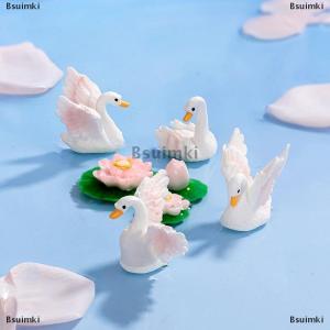 [COD] Bsuimki Cartoon Cute Resin Goose Swan Model Miniature Figurine Car Ornaments Crafts Creative DIY Home Decoration Accessories Gifts