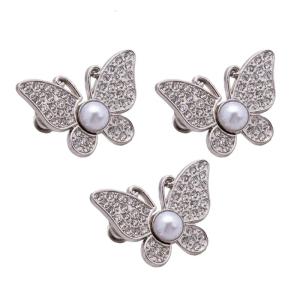 3PCS Fashionable Pearls Rhinestones Butterfly Waist Tightening Clip Waist Tighteners For Loose Pants Jeans Women Girl Use