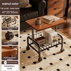 Movable Coffee Table Sofa Side Table Guest Coffee Table Bedroom Bedside Table Storage Rack Small Table