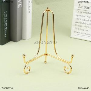 [COD] ZHONGYI0 Vàng sắt hiển thị đứng Craft Bracket cuốn sách chủ ảnh bệ Bát món ăn khung hình ảnh tấm Giá vẽ lưu trữ trang trí