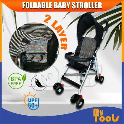 Mytools Foldable Baby Stroller 4 Wheels Lightweight With Sunshade