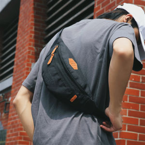Canvas Men Chest Bag Plain Shoulder Waist Sling Bag