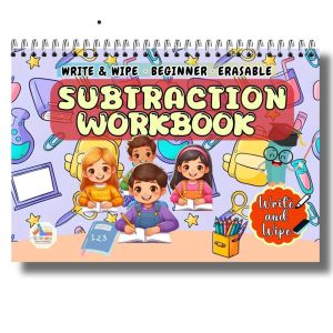 Write & Wipe Subtraction Workbook | Erasable Math Practice for Kids 4–6