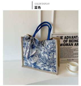 High-end large-capacity canvas bag new fashion commuter shopping bag handheld shoulder tote bag gift bag