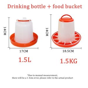 Buy 1 get 1 2.5KG Automatic Chicken Feeder and Drinker Poultry Breeding Fowl Water and Food Dispens Modern Fully Automatic Chicken Feeder Rotary Poultry Food Dispenser with Capacity Automatic Chicken Feeder Drinker Fowl Chicken Poultry Breeding Water Foo