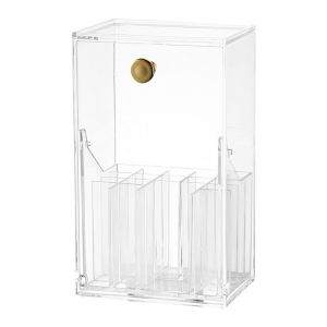 YISHA Transparent Makeup Display Rack with Lid Flip-Top Cosmetic Brush Storage Box Desk Organizer Large Capacity Cosmetics Tools Organizer Dressing Table
