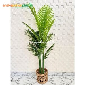 Pohon Hias Palem Artificial T150 Pot Dasar Cover Pot Bahan Eceng Gondok Motif Pajangan Rumah Dekorasi Kantor Aesthetic