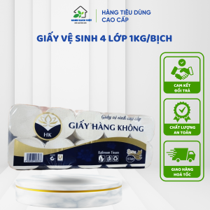 Bịch giấy vệ sinh 4 lớp 1 kg 10 cuộn giấy mềm mịn trăng tinh không lõi