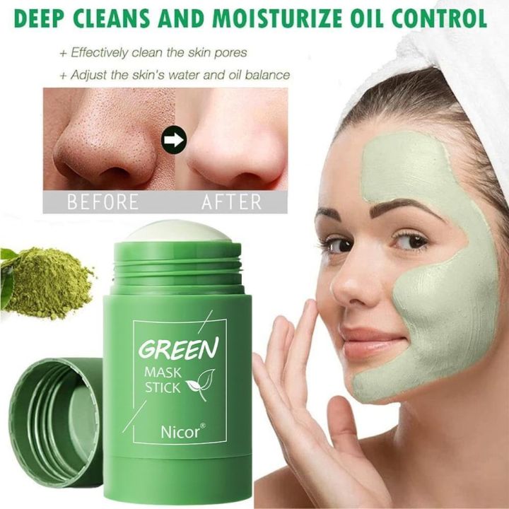Green Tea Mask stick remove blackheads 40g Lazada
