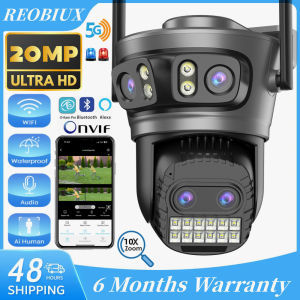 REOBIUX 5G 20MP WiFi IP Camera 10X Zoom Outdoor Camera Dual Screen Human Detection Auto Tracking Video Surveillance CCTV Camera O-Kam Pro APP
