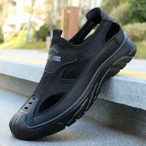 Extra Large Size 47 Summer Breathable Mesh Sandals Hollow Casual Clogs Beach Travel Closed-Toe Beach Shoes