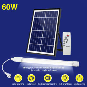 Solar Led Tube Light Automatic Outdoor Flood Lamp 60W 100W 300W IP67 Waterproof With Remote