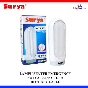 Lampu Emergency Surya SYT L103 Senter 20 SMD & 1W Super LED Cahaya Putih SNI