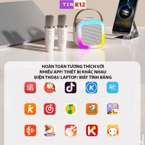 [ BỘ 1 LOA KÈM 2 MIC ] Loa Karaoke Bluetooth Mini Kinyo K12 NGHE NHẠC CỰC ÊM - BẢO HÀNH 1 ĐỔI 1 từ MƯỜNG THANH ROYAL