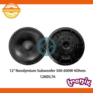 12" Epic Sound Neodymium Subwoofer 4Ohms 300-600W With 76mm Voice Coil - 12NDL76