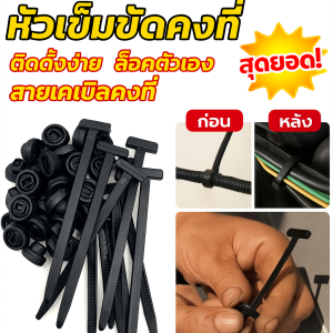 เคเบิ้ลไทร์ใช้กับรถยนต์และมอเตอร์ไซค์ได้ หัวเข็มขัด หัวเข็มขัดคงที่ ติดตั้งง่าย หัวเข็มขัดไนลอนล็อคตัวเอง