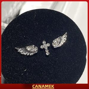 Miễn phí vận chuyển✨ 3/4pcs Hồng Zircon Wing Chéo Sao bông tai trong Vintage Punk phong cách hoàn hảo cho ban đêm ra