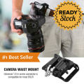 LYNCA Bracket Pinggang Gantungan DSLR Camera Belt Button Holster Braket Penggantung Kamera di Pinggang Tempat Penggantung Kamera Aksi GoPro Xiaomi Yi SJCam Kamera Digital Kuat Kokoh Fleksibel Video Vlog Youtube Travel Fotografi s8391 - Black. 