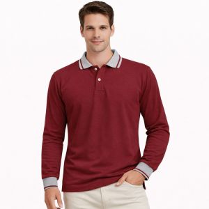 kaos kerah polo shirt krah polos lakos pria wanita lengan panjang size m l xl xxl xxxl