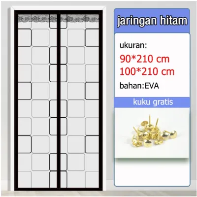 Olhome Tirai Magnet Elegan bahan plastik PVC (khusus ruanga AC)Impor Tirai Pintu kamar210*90/210*100