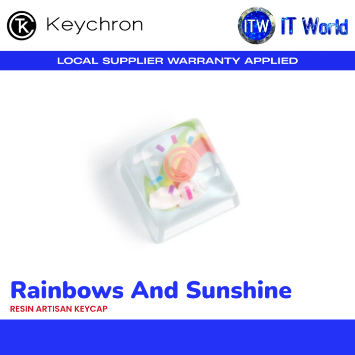 Rotanium Backlight Key Keychron Rainbows and Sunshine Resin Artisan Keycap Backlight Shine ...