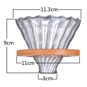 ดริปเปอร์ แก้ว กาแฟดริป กรวยดริปกาแฟ ขนาด 2-4 ถ้วย Glass Coffee Dripper