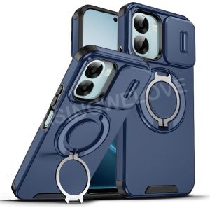 Phone Case For Oppo A6t A6x A6 Pro 4G 5G 2026 Shockproof Push Pull Window Camera Lens Protection Ring Casing Metal Ring Stand Camera Protect Back Cover