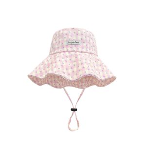 LITTLEX Vành mũ rộng Mũ ngư dân Họa tiết kẻ sọc hoa Có thể điều chỉnh Mũ chống nắng Ngọt ngào Mũ che nắng Bờ biển