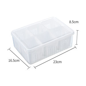 2/4/6/9 Grids Food Storage Box Kitchen Refrigerator Organizer with Drain Basket Vegetable Freezer Garlic Onion Fresh-Keeping Storage Case