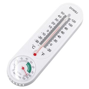 YANGS Wall Mounted Indoor Outdoor Wall Thermomete Thermometer Hygrometer Humidity Meter Sensor Temperature Monitor Hygrometer Gauge Temperature Humidity Gauge Temperature Humidity Meter Hanging Thermometer Breeding Thermometer