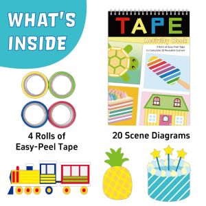 IPIE2 Chất liệu thủ công Sách dán nhãn cho trẻ em Giáo dục Học tập sớm Bộ đồ chơi tự làm hoạt hình Sách dán nhãn Montessori Đồ chơi tô màu băng dính Hoạt động cho trẻ em