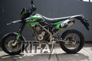 Decal New Dtracker motif SIMPLE HITAM LIS HIJAU D-A4-281