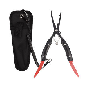 OLIKEI Multifunctional Aluminum Alloy Fishing Pliers Fishing Grip with Scale Weighing Lure Plier Tie Hook Split Ring Cut Line Fishing Accessories