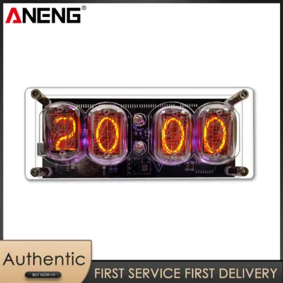 ANENG Nixie Tube Clock IN12 4 Digits with Power Failure Memory 10 RGB Ambient Light Modes Retro Digital Clock Timer Function Type C Powered