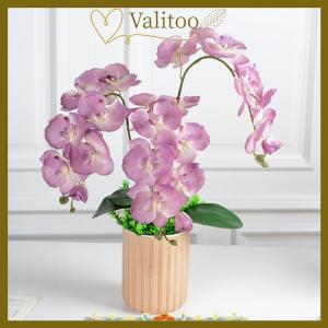 [Valitoo] 8-Heads Artificial Butterfly Orchid Fake 3D Phalaenopsis Simulation Flower Real Touch Plants Wedding Home Christmas Decoration