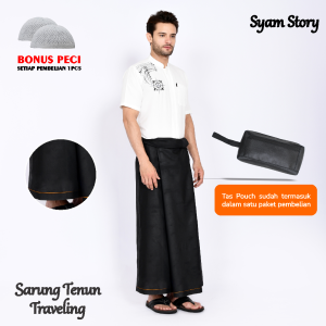 Sarung Shalat Dewasa Kemasan Tas Sarung dan Pouch Travel Sarung Travel Dewasa