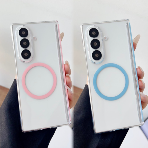 For Samsung Galaxy Z Fold 7 Case Hard Transparent middle hinge Magnetic wireless charging Protect Back Cover For Z Fold 7 Shell