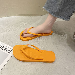 [Free Shipping] Summer student casual sandals for seaside vacations non-slip simple solid color beach flat flip-flops for women