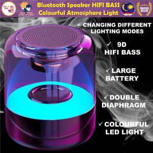 BIG Bluetooth Speaker With LED Colorful Light Powerfull BASS 3D