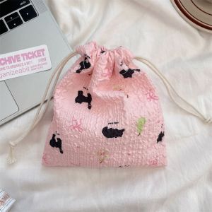 Cartoon Drawstring Travel Pouch Cute Bag Coin Bag Makeup Bag Beg Serut Kecik Dompet Kecik 小型收纳袋