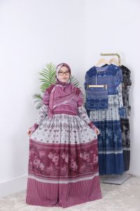 GAMIS SET HIJAB WANITA - LONGDREES MUSLIM TERBARU -BUSANA MUSLIM ( BISA COD )