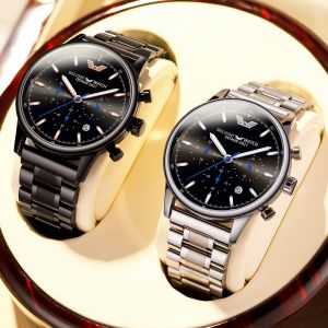 BELUSHI đồng hồ nam Casual đẹp Chronograph Thời trang Lịch Chống nước cao cấp Quà tặng ngày lễ Kính khoáng Dây đeo kim loại [574]