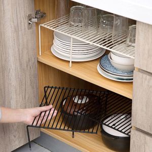 Kitchen Storage Shelf Rack Spice Rack Expandable Cabinet Organization Cabinet Pantry Shelf Organizer Steel Metal Wire Shelf Cupboard Plate Dish Rack