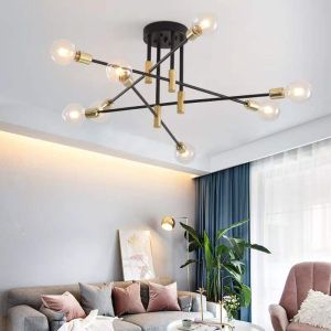 【Manila Stock】nordic chandelier Minimalist chandelier ceiling light modern design ceiling light 4/6/8 heads hanging light Metal easy to install chandelier for living room bedroom dining table led indoor center light droplight home lights decor
