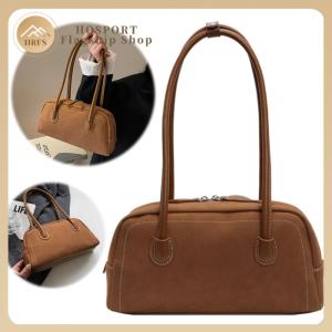 【HRFS】 Underarm Bag for Women Multi Pocket Handbag Faux Suede Solid Color Tote Purse Satchel Bag for Work Shopping