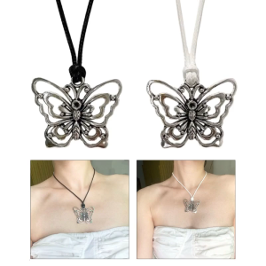 Y2K Butterfly Pendant Necklace Women Light Luxury Punk Clavicle Chain Fashion Gift 2023 Statement Neck Chains