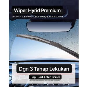 AM-97 Wiper Mobil Kualitas Bagus Model Hybrid Terbukti Bersih Kaca Depan Jernih Saat Hujan